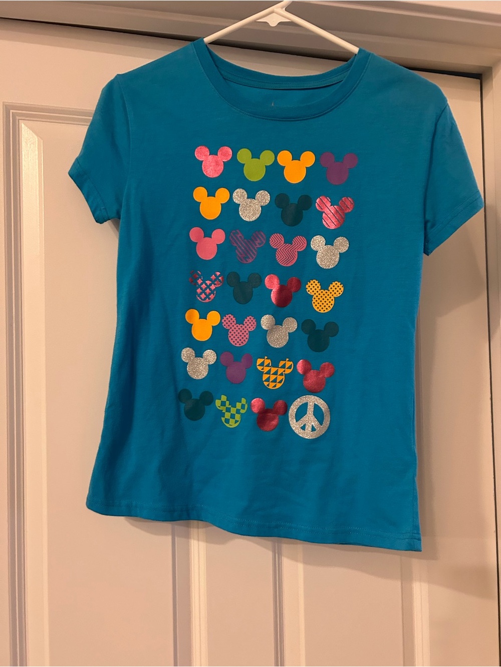 Girls' Blue Mickey Print Short Sleeve Tee